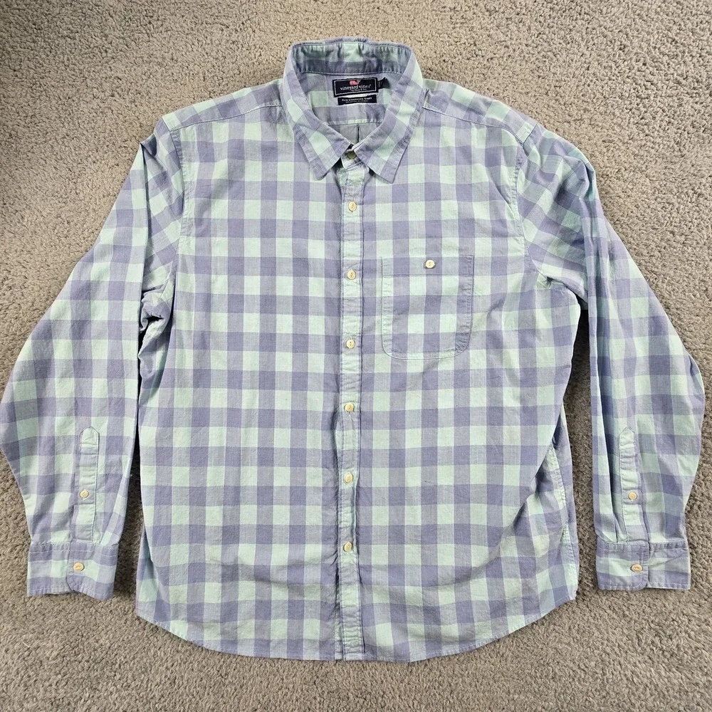 Vinyard Vines Shirt Longshore Mens XL Slim Plaid Long Sleeve‎ Button Down - Picture 2 of 12